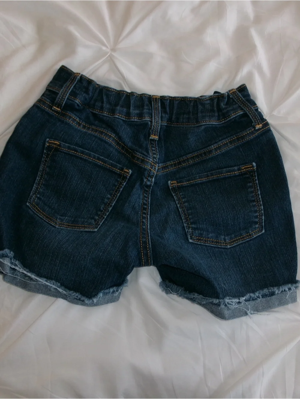 Old Navy Dark Blue Denim Shorts with Contrast Stitching